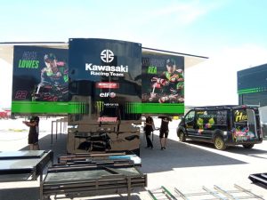 Rotulación Hospitality Kawasaki Racing Team Rótulos Herrera